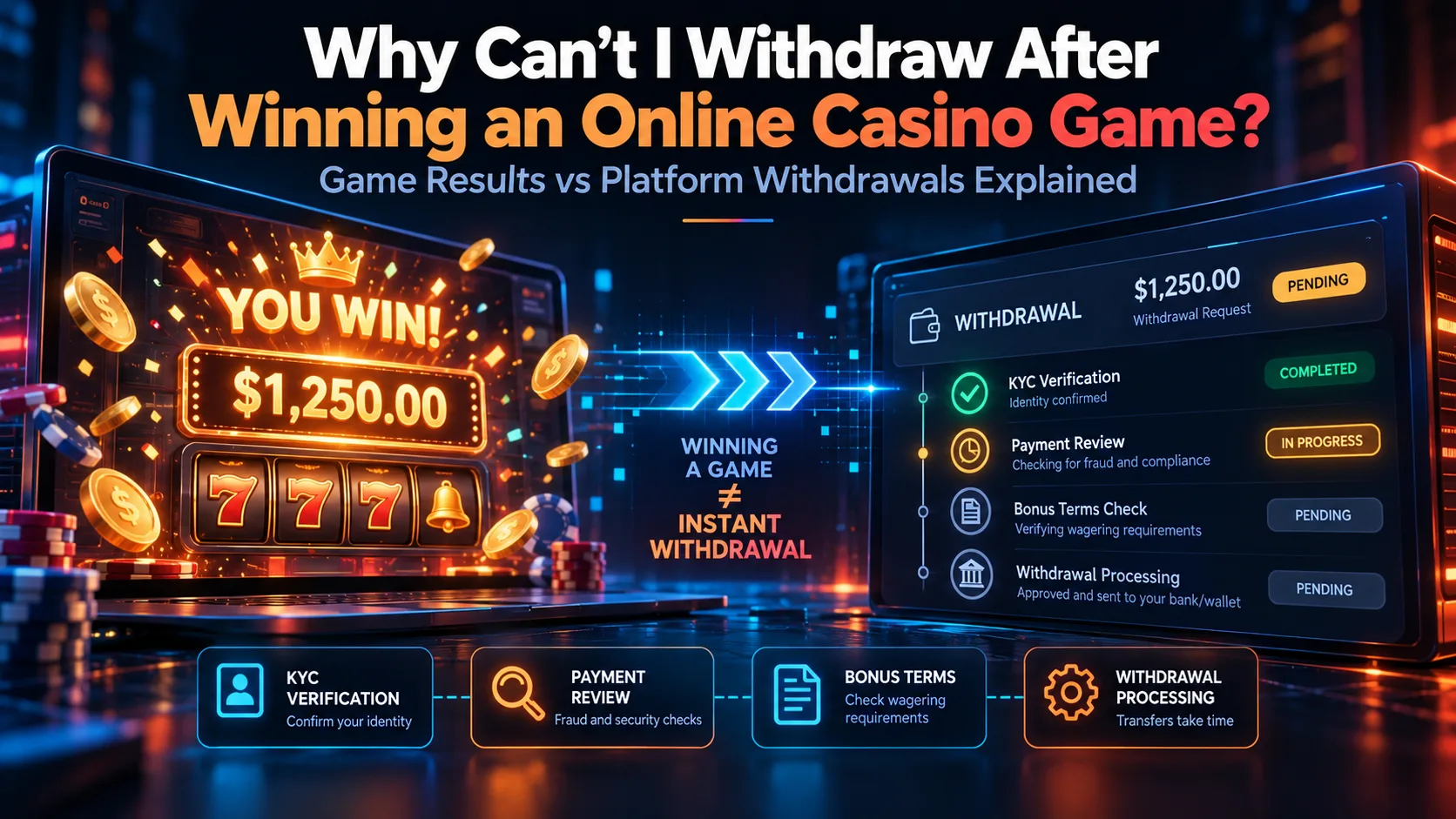 Why Can’t I Withdraw After Winning an Online Casino Game? Game Results vs Platform Withdrawals Explained
